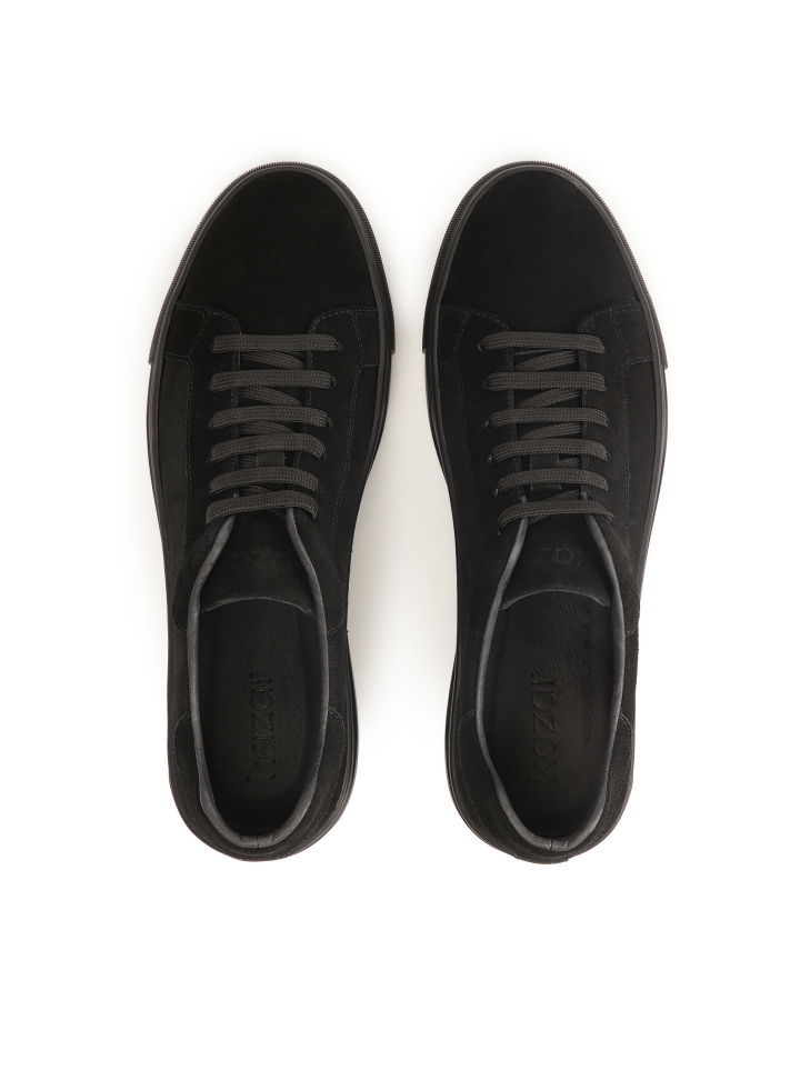 Schwarze Wildleder-Sneakers zum Schnüren  AJAKS