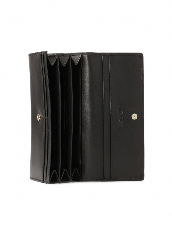 Klassische Brieftasche aus schwarzem Leder FRANCINE