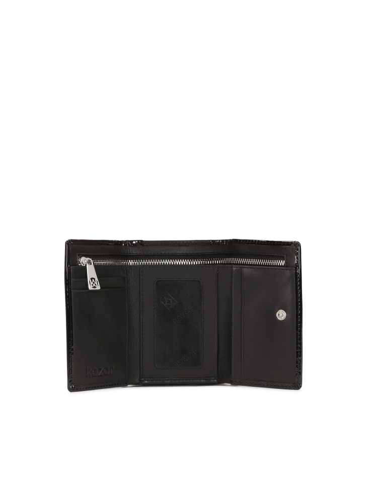 Portemonnaie aus zerknittertem, glänzendem Leder ASA