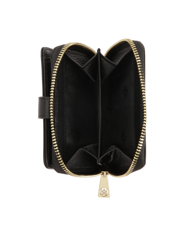 Schwarzes Portemonnaie mit zwei Fächern ARIYAH