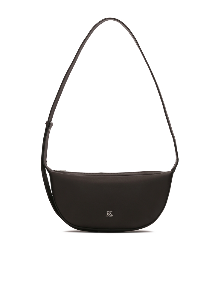 Dunkelbraune Handtasche mit silberner Hardware KS LILE