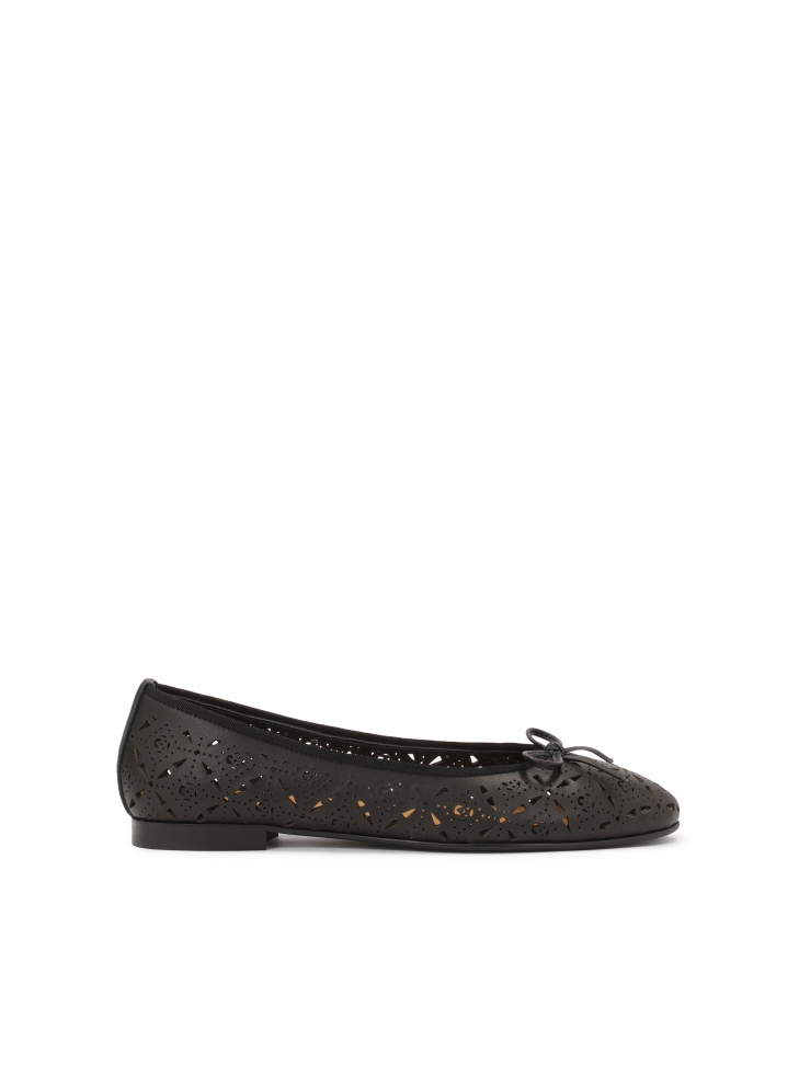 Schwarze Ballerinas mit durchbrochenem Muster EILEEN