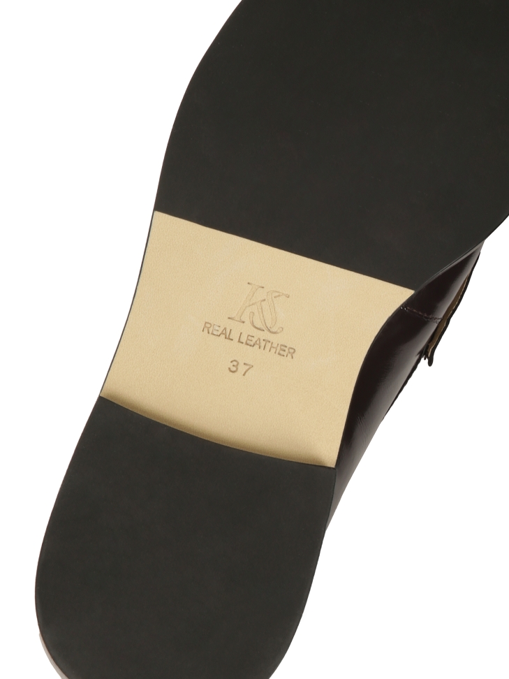 Dunkelbraune Schuhe mit einem Querstreifen KS OLZA