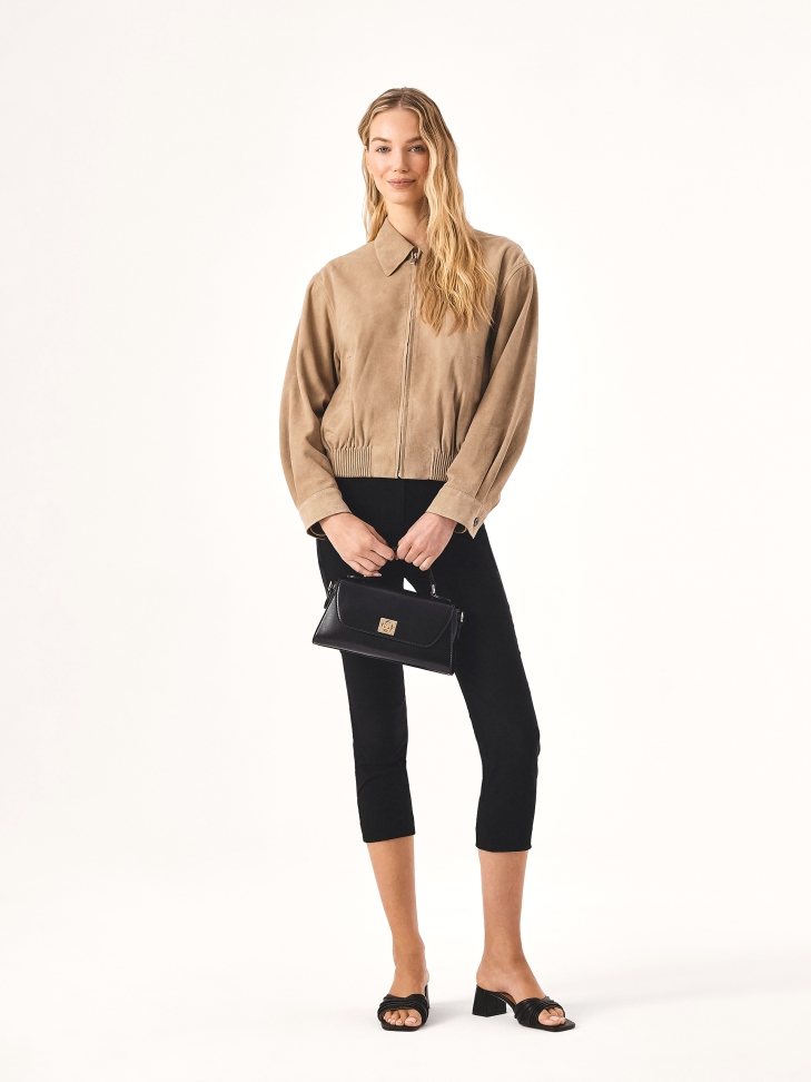 Elegante schwarze Handtasche mit Henkel MELIA