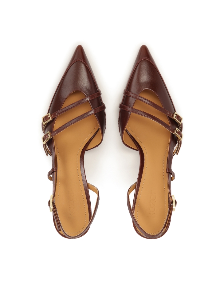 Braune Pumps mit offenem Absatz  YSABEL