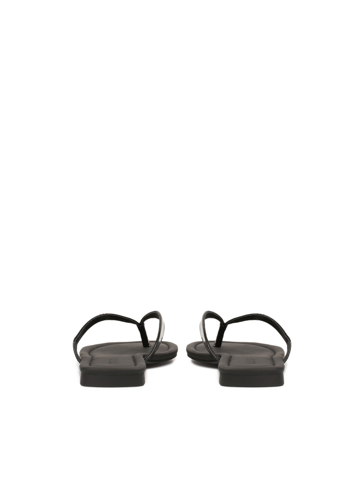 Schwarze Lackleder-Flip-Flops SUN