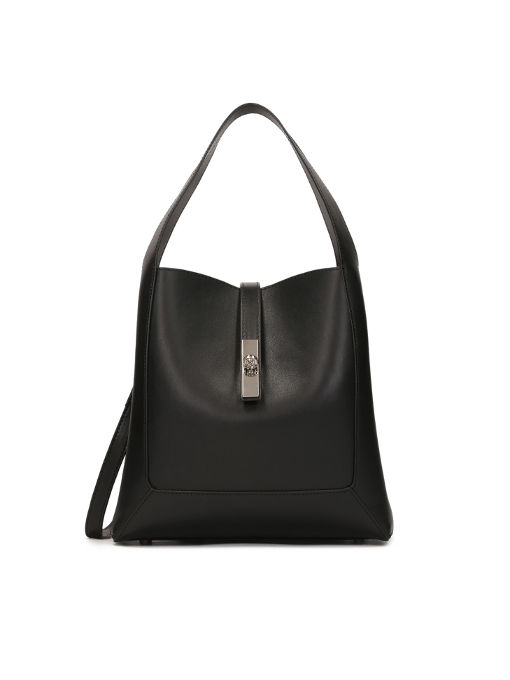 Schwarze elegante Lederhandtasche LAURIE