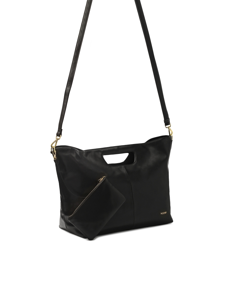 Große Lederhandtasche mit Etui SAVI