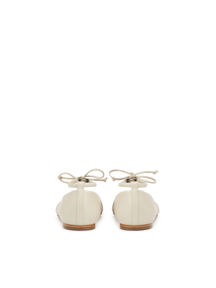 Cremefarbene Ballerinas mit Schleifen KS SOLEIL