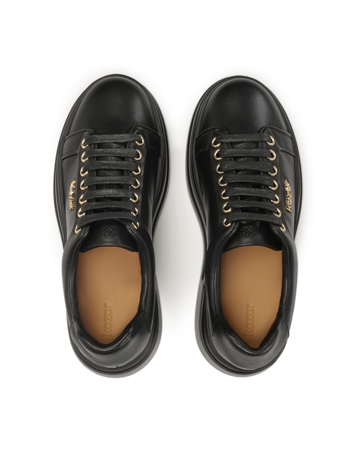 Turnschuhe aus Leder mit dicker gerader Sohle NERIS