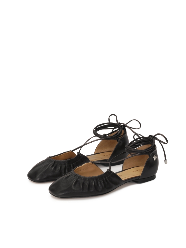 Schwarze Ballerinas mit offenem Schaft KS SOLEIL