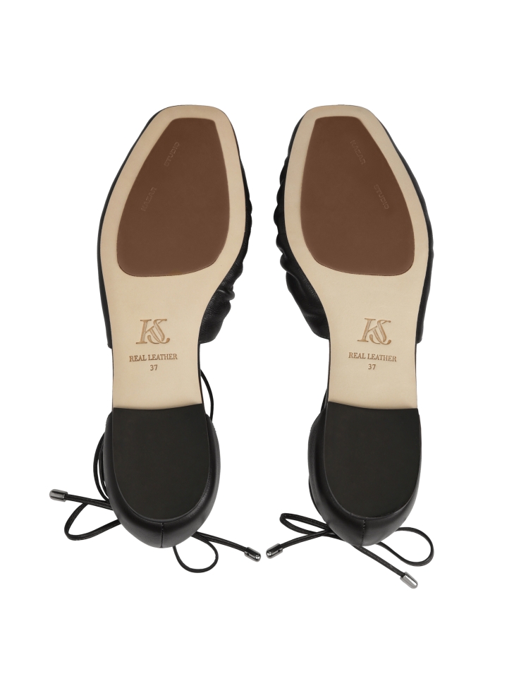 Schwarze Ballerinas mit offenem Schaft KS SOLEIL