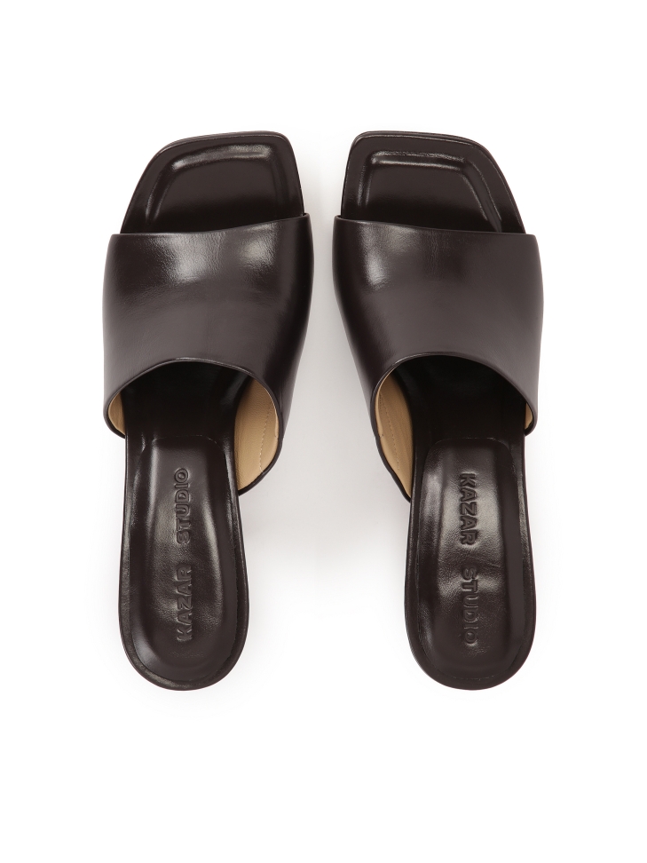 Dunkelbraune Pantoletten mit Pfannenabsatz  KS CORNELIE