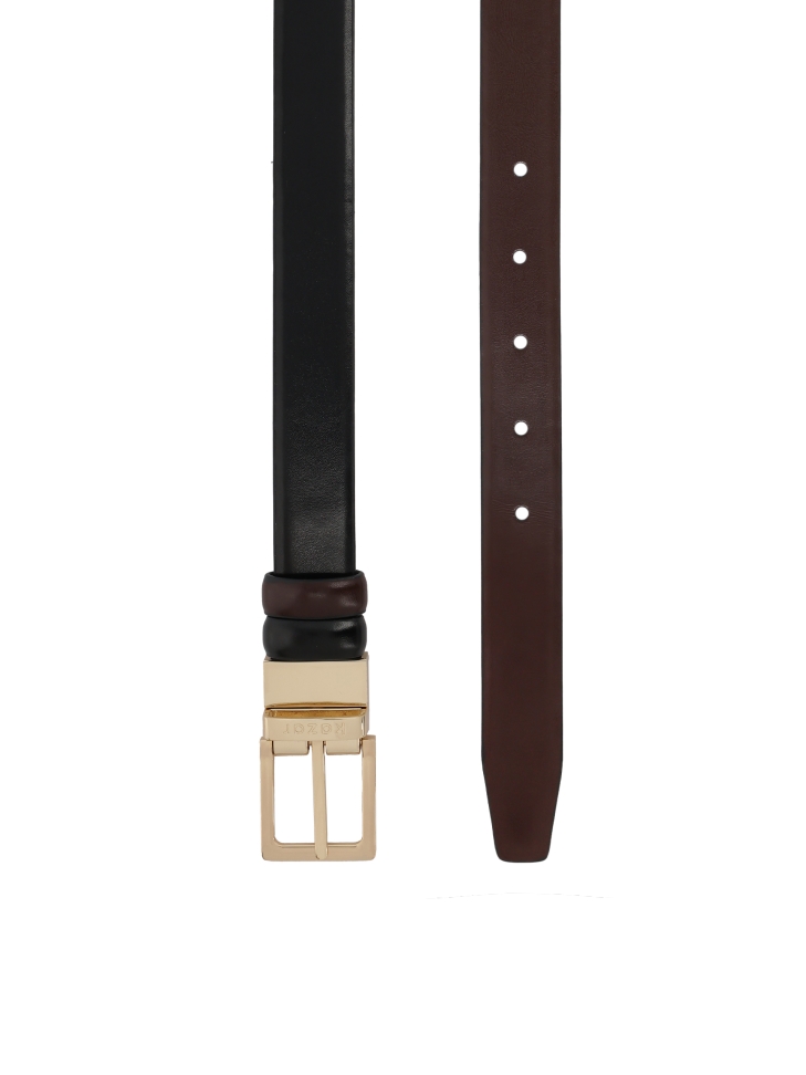 Doppelseitiger brauner und schwarzer Gürtel PERKINS