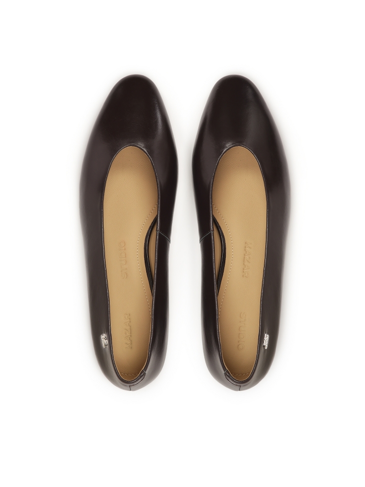 Dunkelbraune Pumps mit leicht gerundeter Nase  KS OTTILIE