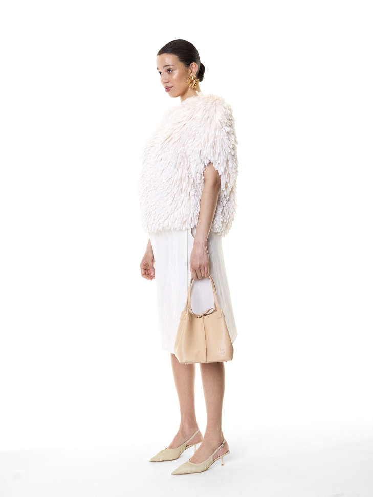 Cremefarbene Pumps mit offenem Absatz  KS SELENE