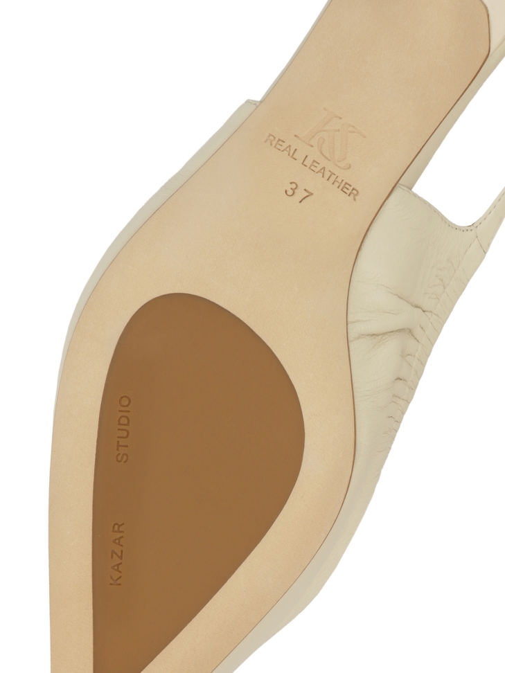 Cremefarbene Pumps mit offenem Absatz  KS SELENE