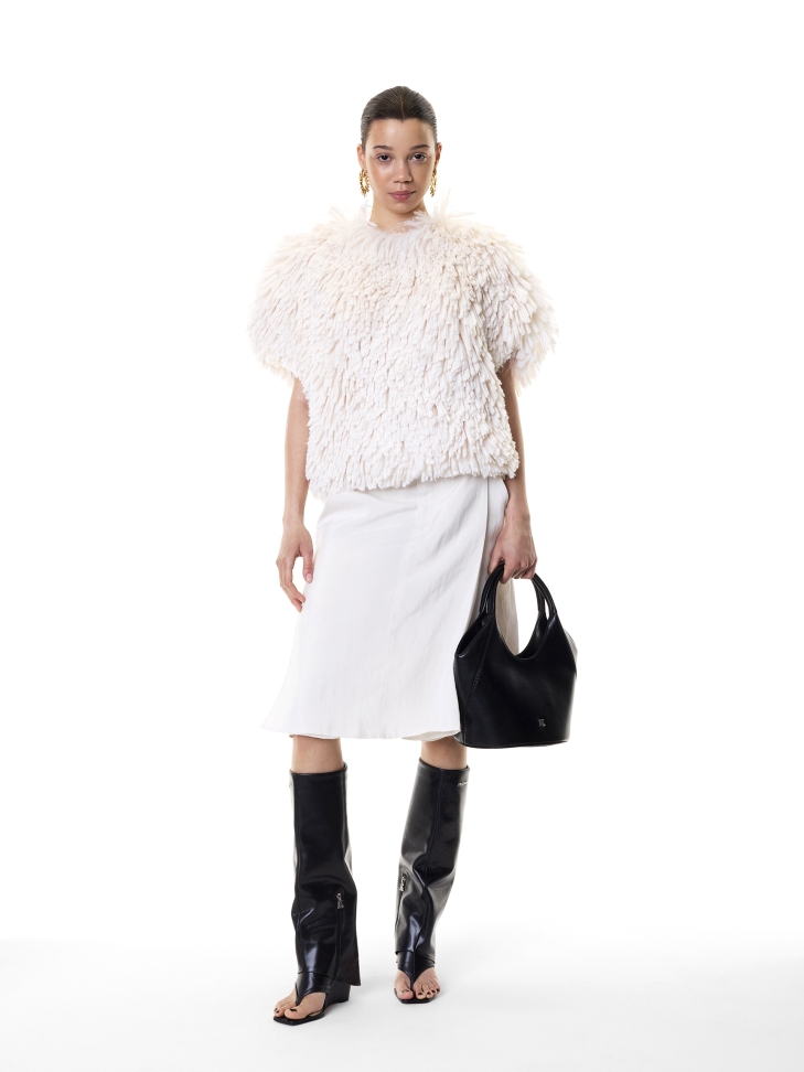 Schwarze Handtasche mit zwei Griffen KS OTTILE