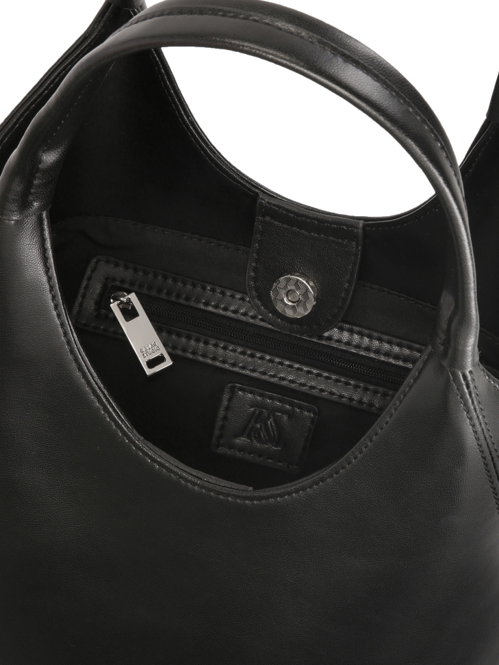 Schwarze Handtasche mit zwei Griffen KS OTTILE