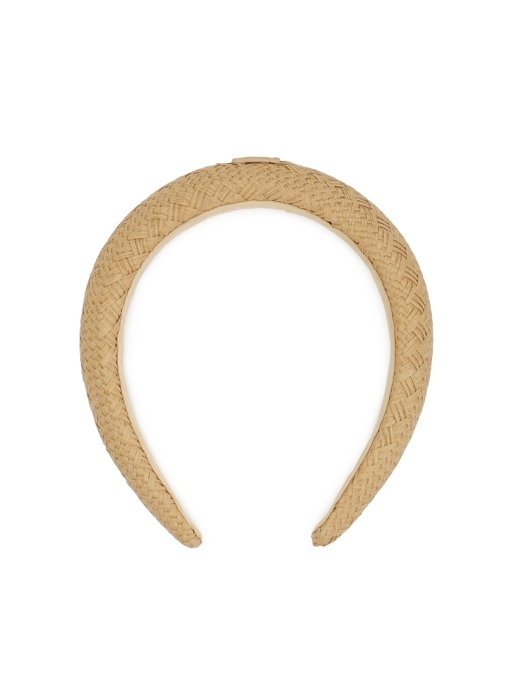 Stirnband aus hellbraunem Papierstroh MOANA