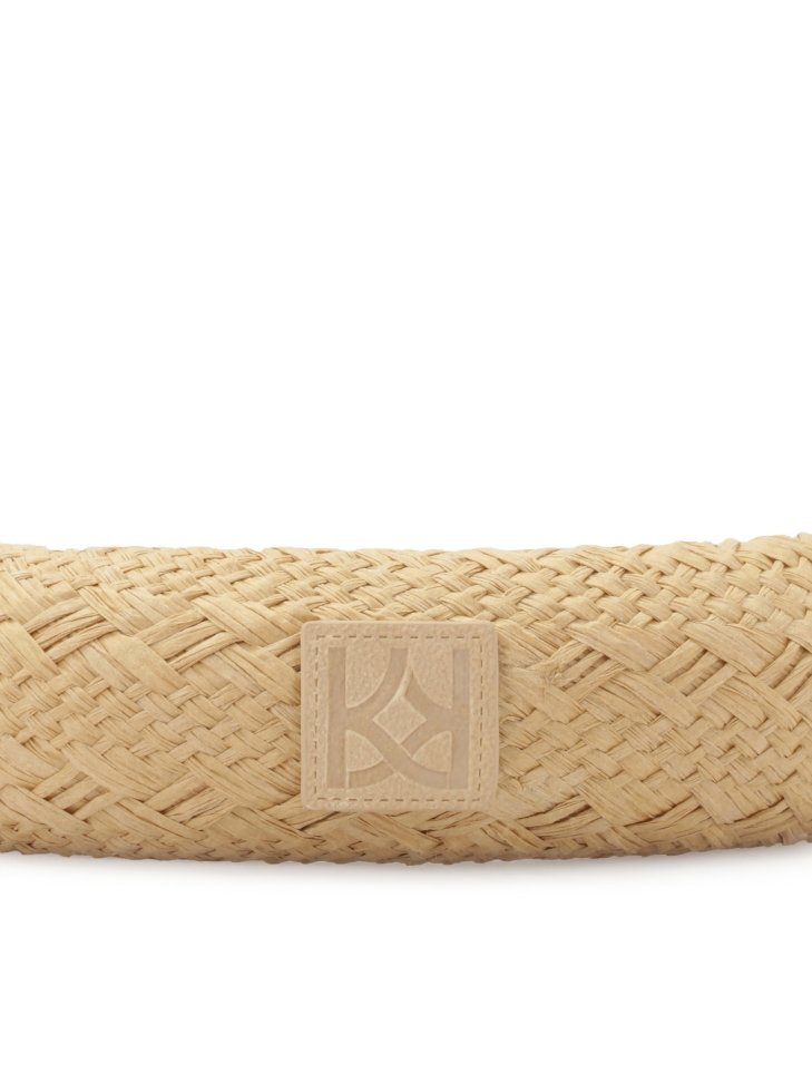 Stirnband aus hellbraunem Papierstroh MOANA