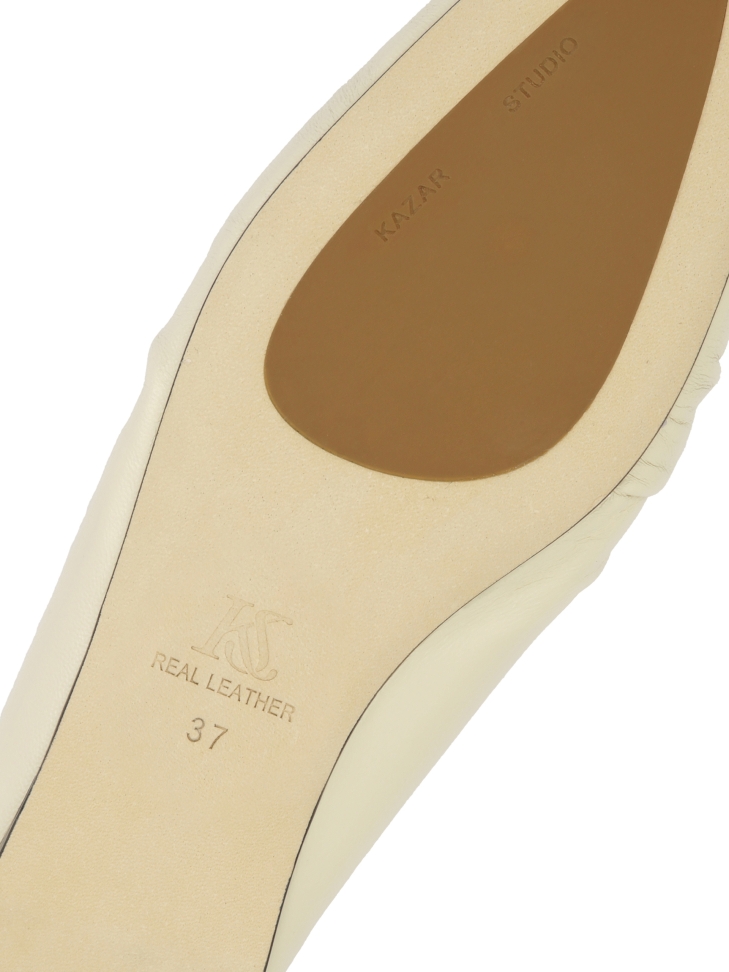 Cremefarbene Pantoletten mit gebundenem Schaft  KS LUCITA