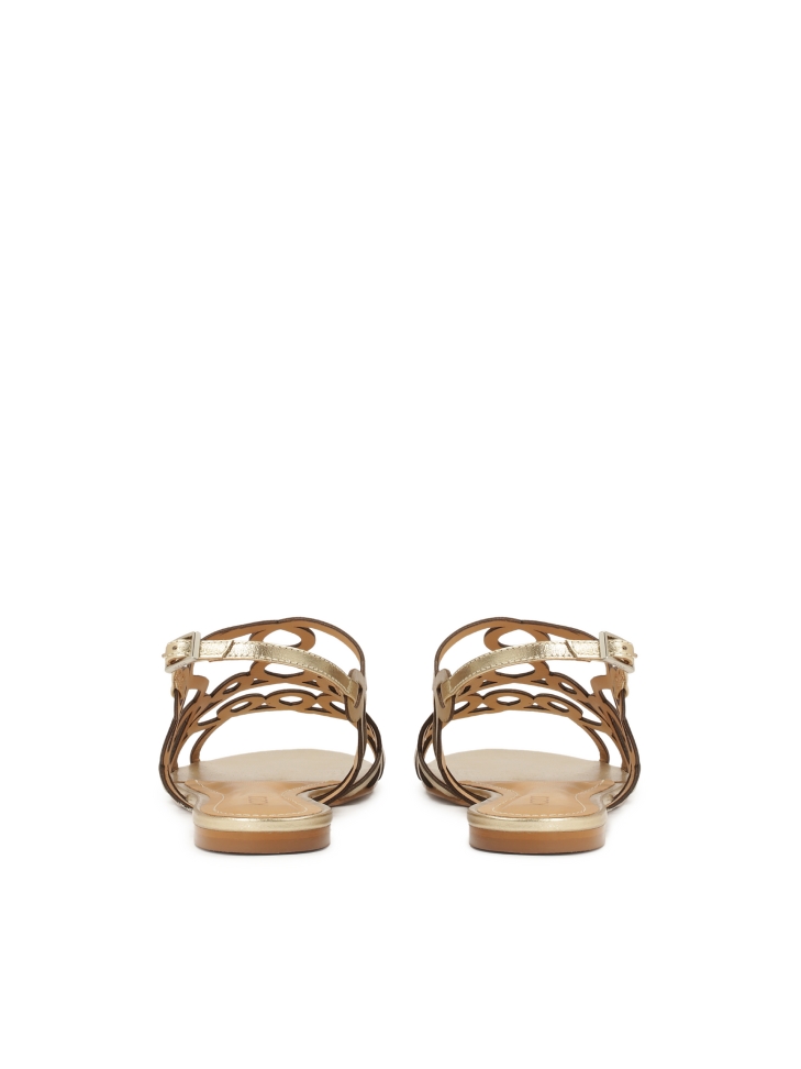 Goldene Sandalen mit feinem Muster EMILY