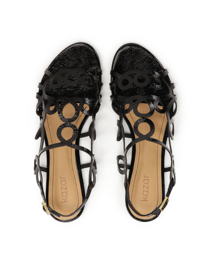 Schwarze Sandalen mit flacher Sohle  EMILY