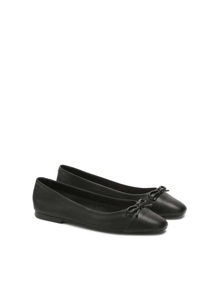 Schwarze vielseitige Lederballerinas SISSI