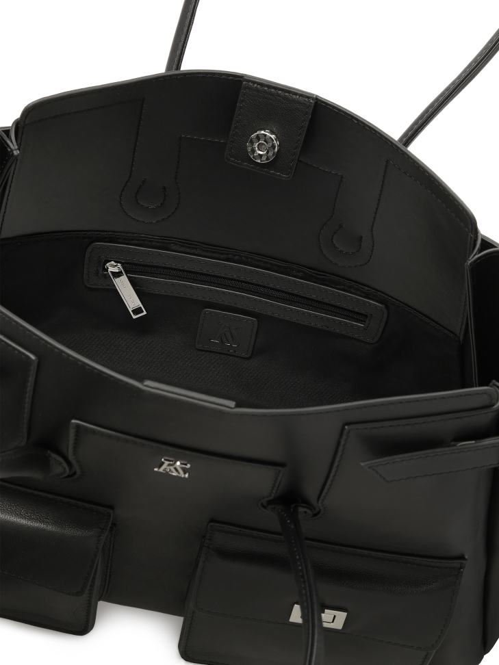 Schwarze Umhängetasche mit langen Griffen  KS MALESE