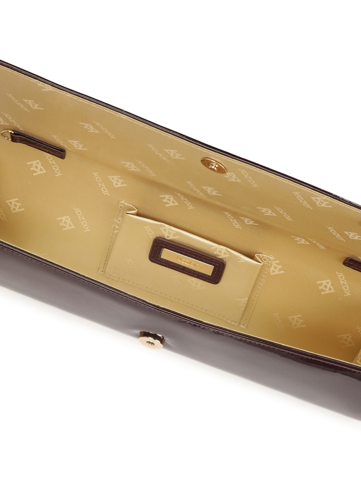 Längliche Abendhandtasche aus Lack VIVIENNE