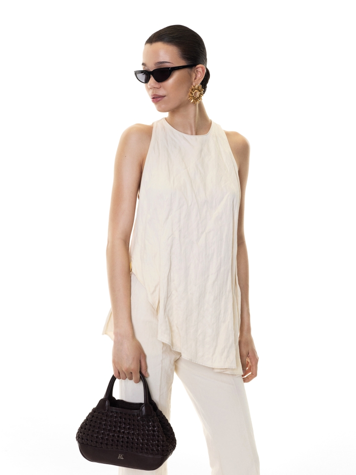 Dunkelbraune Handtasche mit Griffen und herausnehmbarem Einsatz KS MAROSA