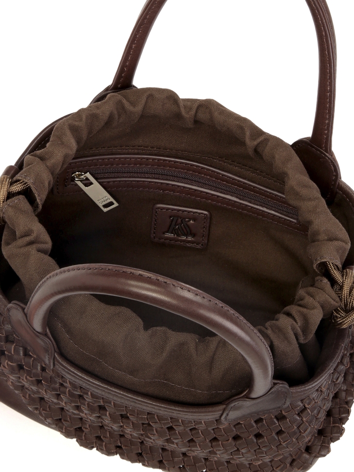 Dunkelbraune Handtasche mit Griffen und herausnehmbarem Einsatz KS MAROSA