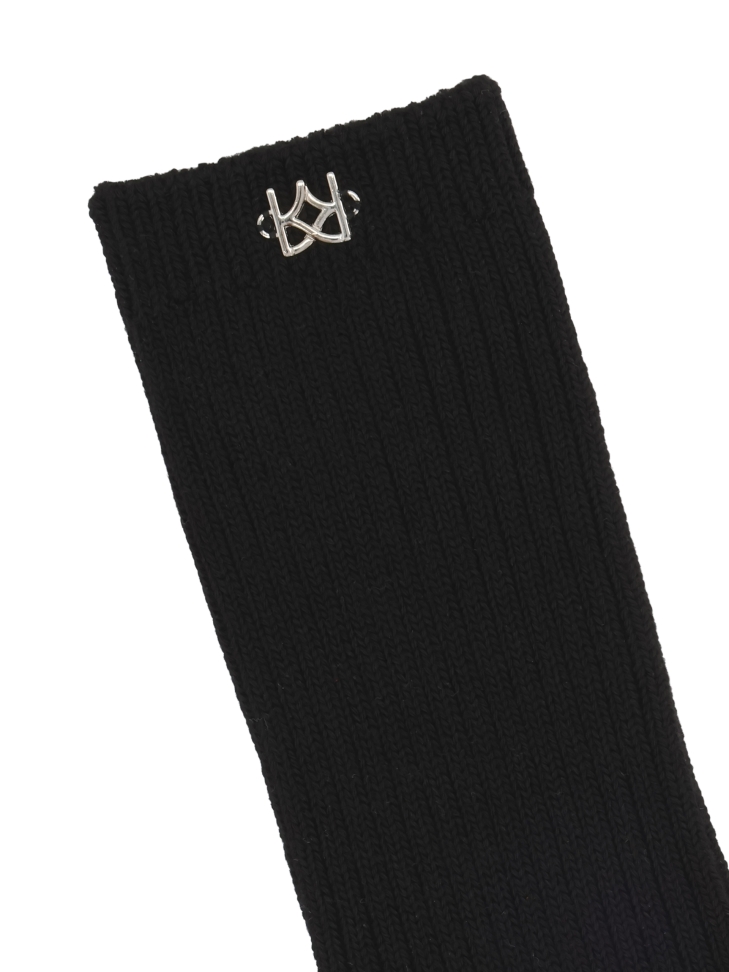 Schwarze gerippte Socken aus Bambus MADENA