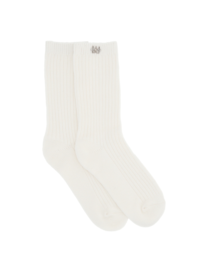 Weiße Socken aus weicher Bambusfaser MADENA