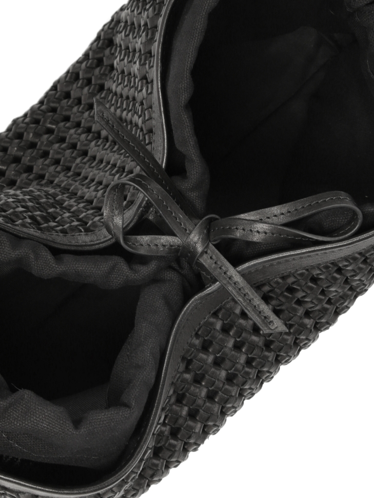 Schwarze geflochtene Lederhandtasche KS CELENE