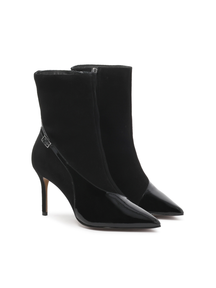 Elegante Stiefel aus Wildleder und Lackleder JACKIE