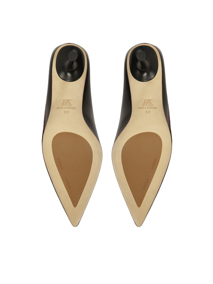 Schwarze Pantoletten mit voller Front KS ELYSIE