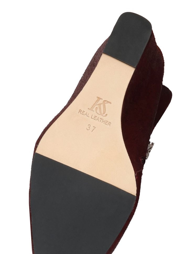 Kastanienbraune Stiefel mit Naturborsten KS OTYLIE