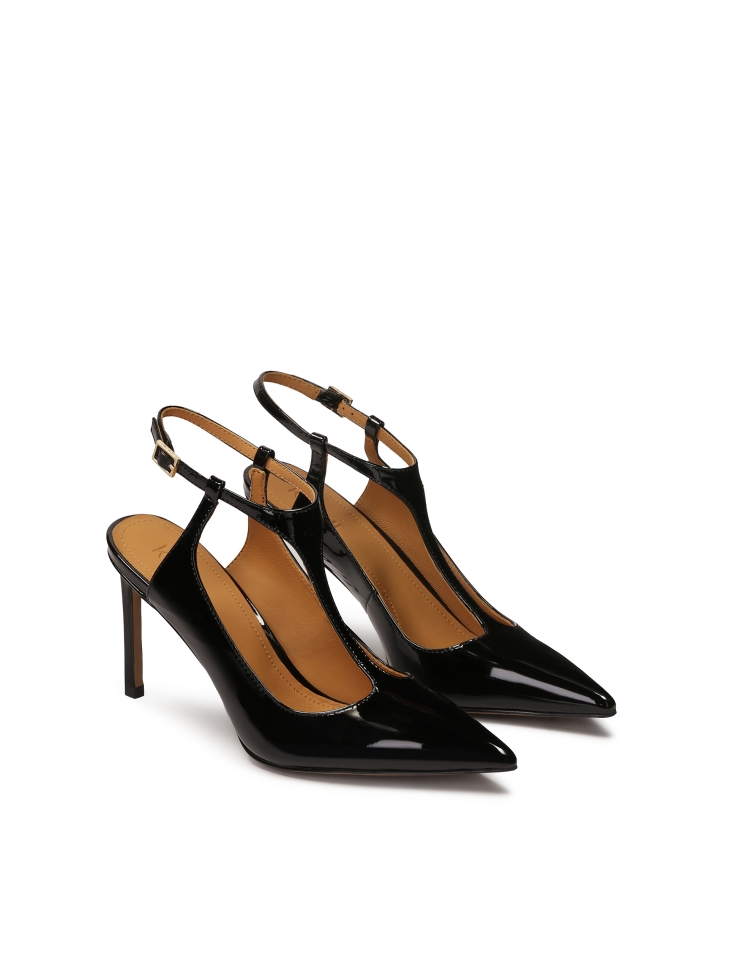 Schwarze Pumps mit offenem Absatz FELICIA
