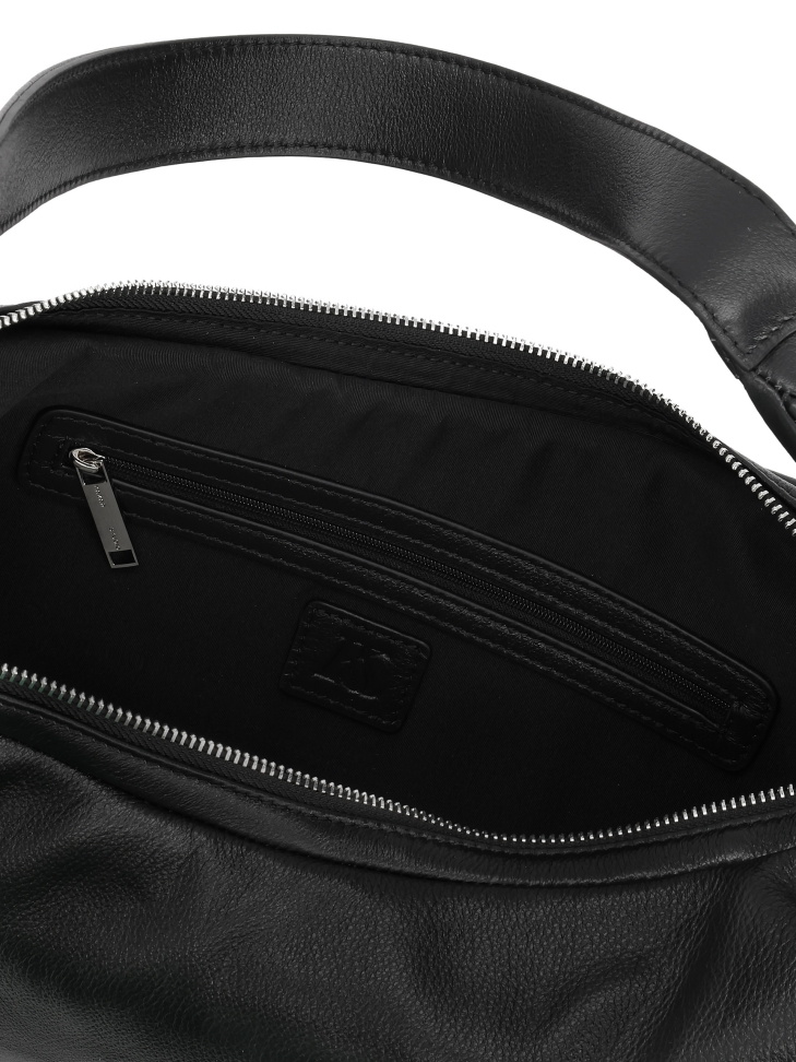 Schwarze Lederhandtasche in Form eines Horns KS CIRELLE