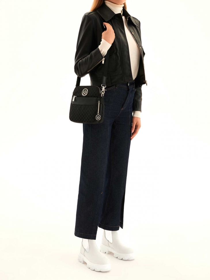 Schwarze Damen-Messenger-Tasche POLINE