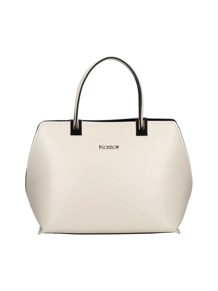 Oberer Griff aus cremefarbenem und schwarzem Leder LENA