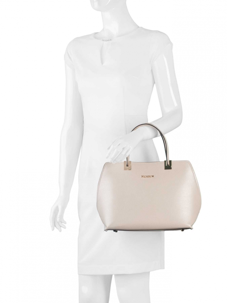 Oberer Griff aus cremefarbenem und schwarzem Leder LENA